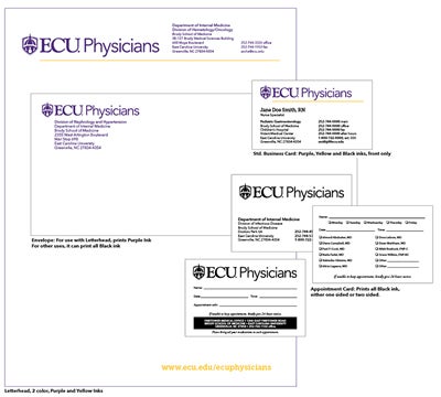 ECU Physicians Stationery Samples