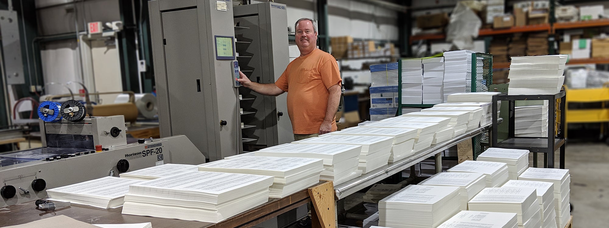 Bindery operations at University Printing and Graphics