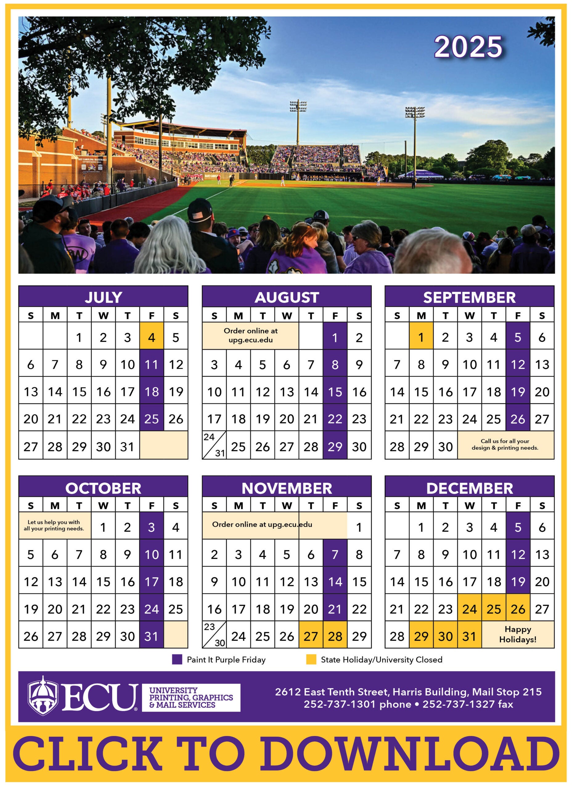 Fall 2025 Calendar